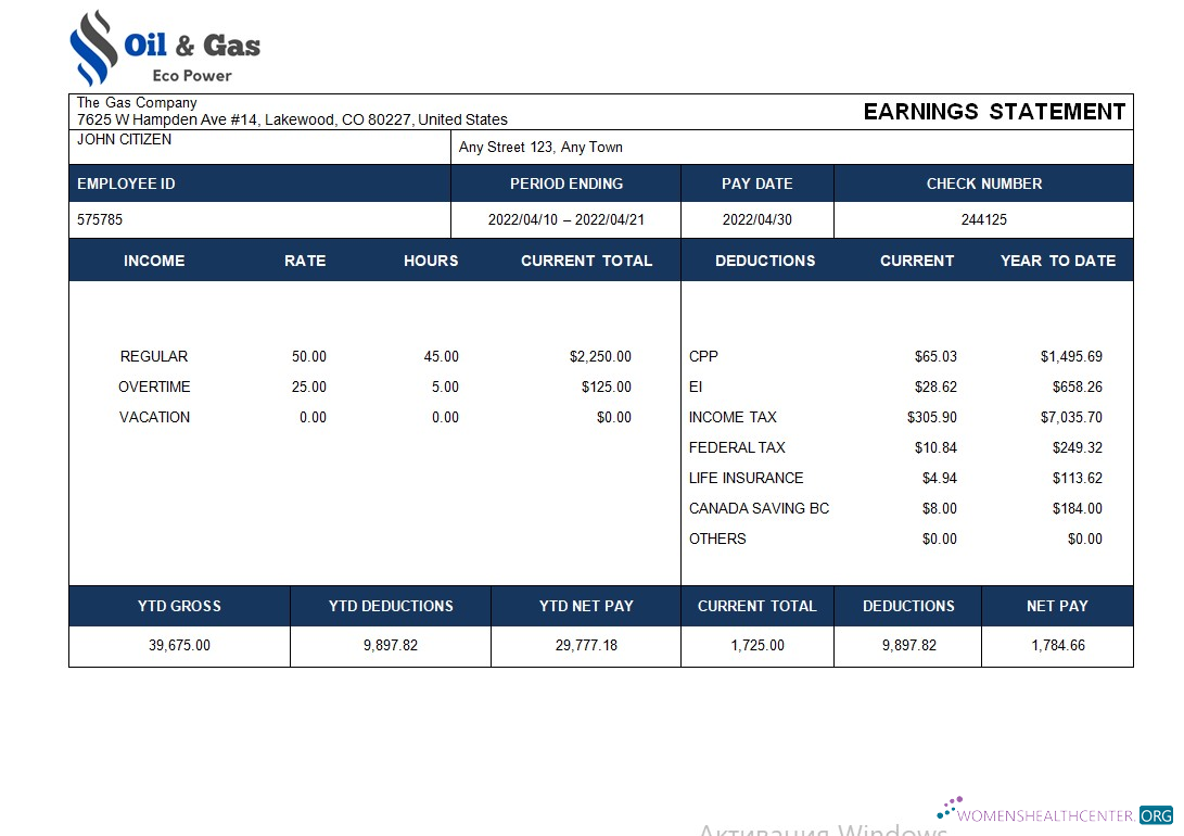 Download gas corporation paroll template in Word and PDF formats Photoshop template